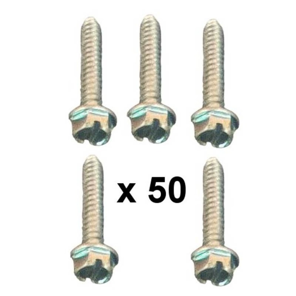 Lot of 50  #14 x 1-1/2" Self Tapping Sheet Metal Screws, Slotted Hex Washer Head
